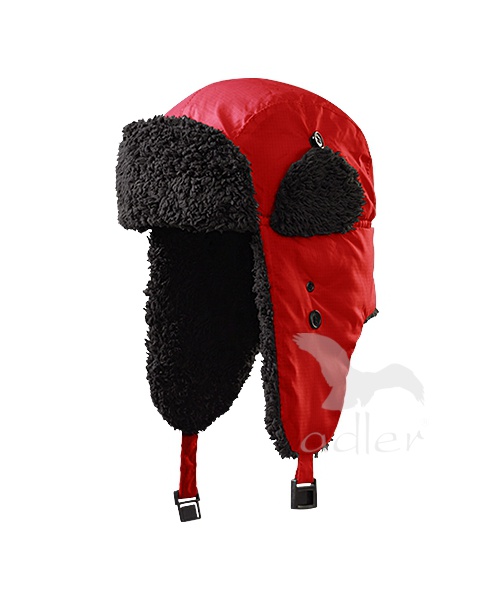 Čepice, kšiltovky - Zimní čepice Furry Adler - červená