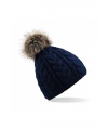 Čepice beanie s bambulí Cable Beechfield (B410)