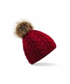 Čepice beanie s bambulí Cable Beechfield (B410)