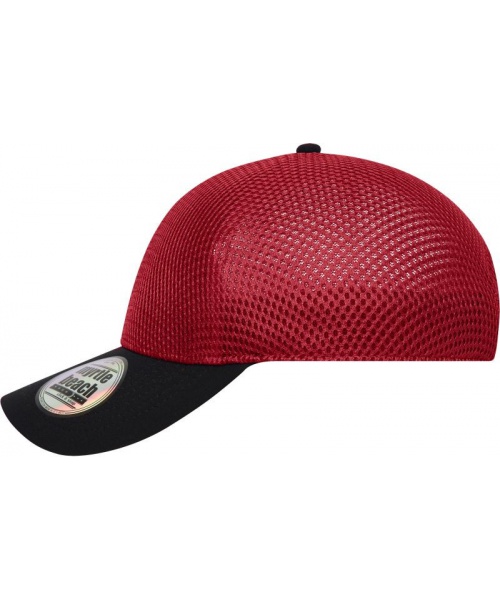 Čepice, kšiltovky - Bezešvá síťovaná kšiltovka Myrtle Beach (MB6233) červená černá